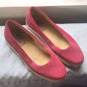 UGG Pink Suede Slip-ons